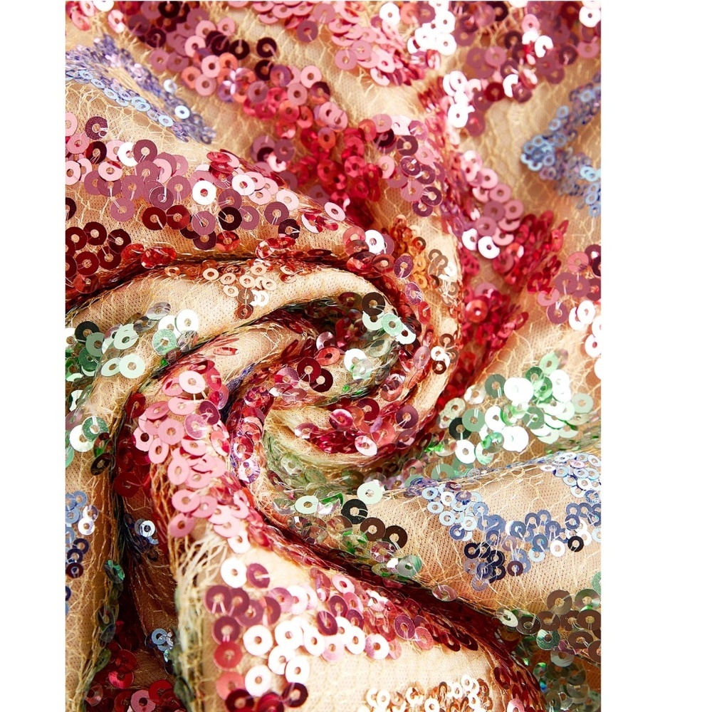 All Over Sequined Diamond Shape Mini Party Skirt - Picture 9 of 14